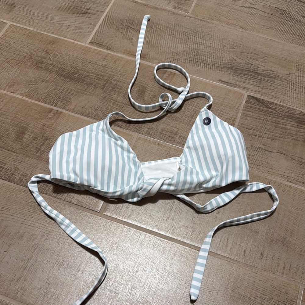 Striped Blue and White Bikini Top Hollister Co.